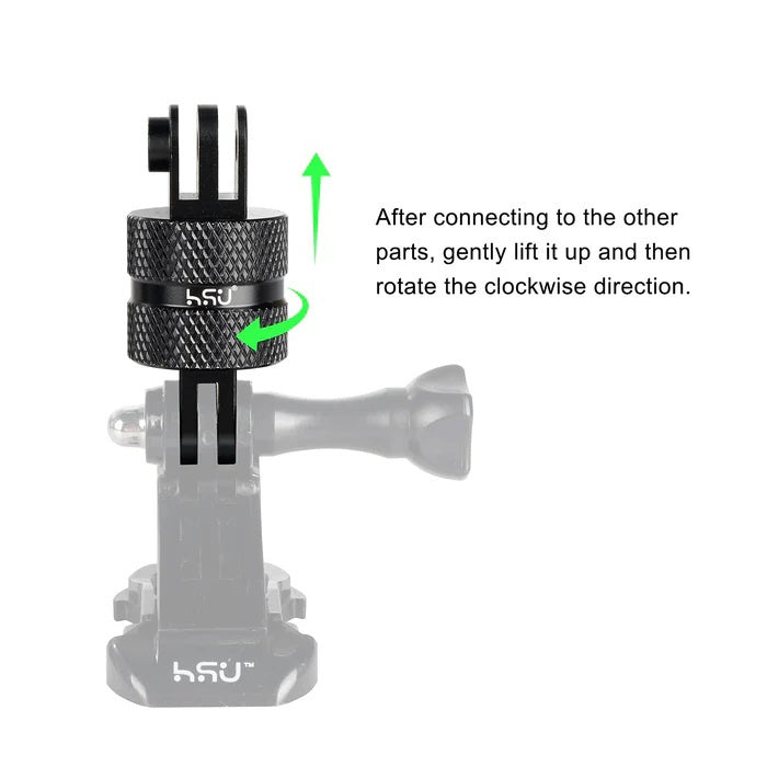 HSU aluminium 360 graden rotatie adapter voor GoPro en actioncams